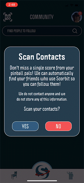 Scan Contacts in Settings