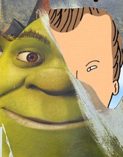 Shrek morphing into Butthead